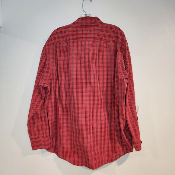 Duluth Trading Co. Men's Large Cotton Button Down Shirt Long Sleeve Red Plaid - Picture 2 of 4